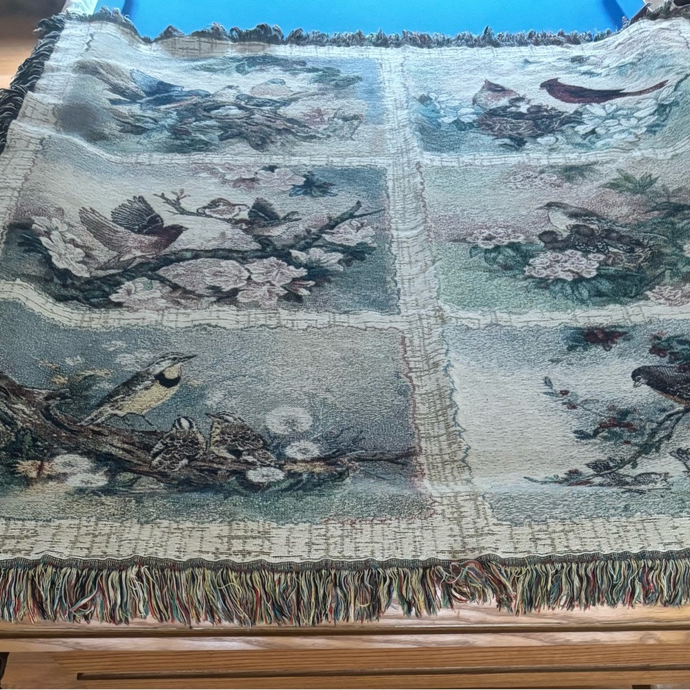 Lena Liu large Elegant bird Woven Throw Blanket
